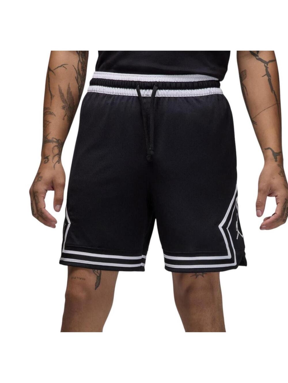 New Nike Jordan Men's Black & White 7" DRI-FIT Mesh Diamond Shorts Small